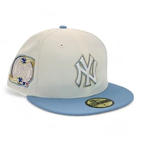 New York Yankees Cream and Sky Blue "DPM FittedHat Pack" Subway Series Patch Gray UV Era 59Fifty Fitted Hat
