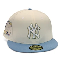New York Yankees Cream and Sky Blue "DPM FittedHat Pack" Subway Series Patch Gray UV Era 59Fifty Fitted Hat