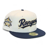 Texas Rangers Cream and Navy "Roman Brims Pack" 1995 All Star Game Patch Green UV New Era 59Fifty Fitted Hat
