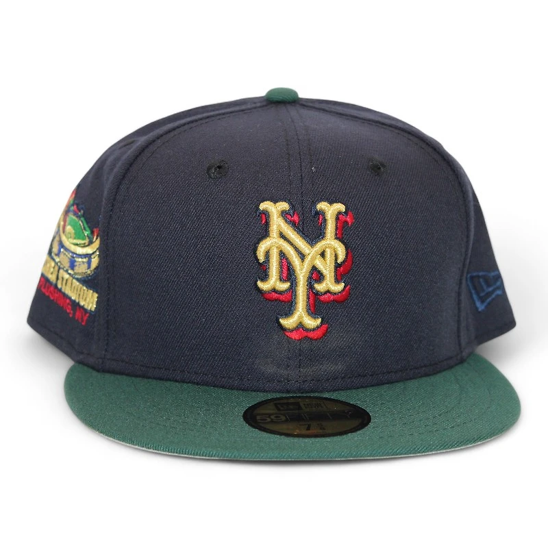 New York Mets Navy and Green "Roman Brims Pack" Shea Stadium Patch Gray UV Era 59Fifty Fitted Hat