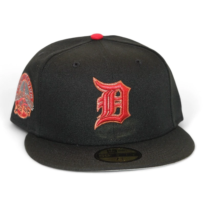 Detroit Tigers Black "Brim Gallery Pack" Tiger Stadium Patch Gray UV New Era 59Fifty Fitted Hat