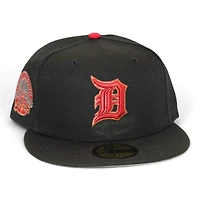 Detroit Tigers Black "Brim Gallery Pack" Tiger Stadium Patch Gray UV New Era 59Fifty Fitted Hat
