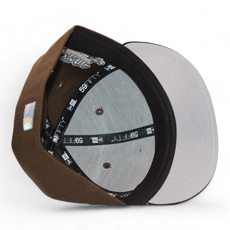 Atlanta Braves Brown and Black "Brim Gallery Pack" 30th Anniversary Patch Gray UV New Era 59Fifty Fitted Hat