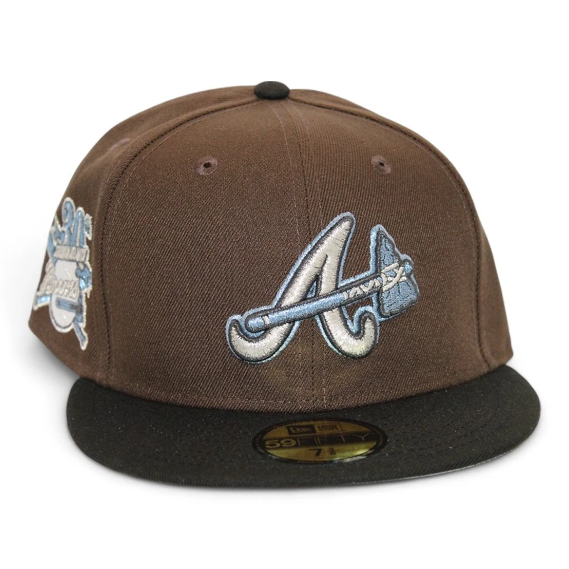 Atlanta Braves Brown and Black "Brim Gallery Pack" 30th Anniversary Patch Gray UV New Era 59Fifty Fitted Hat