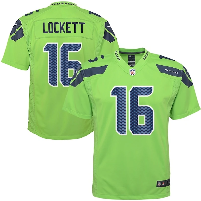 Youth Seattle Seahawks Tyler Lockett Neon Green Nike Game Jersey