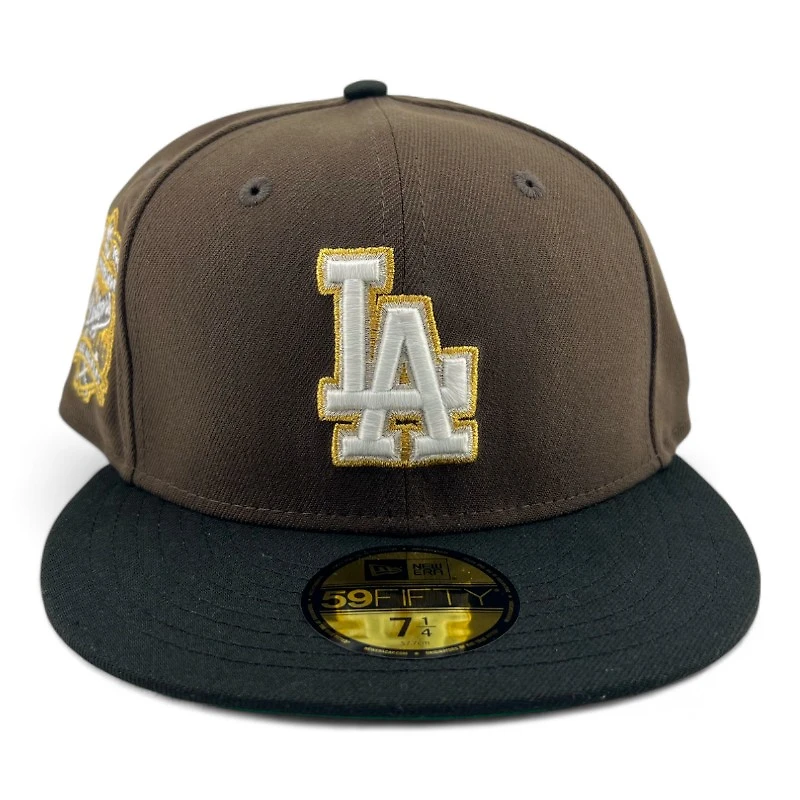 Los Angeles Dodgers Burnt Wood and Black 40th Anni Patch Green UV New Era 59FIFTY Fitted Hat