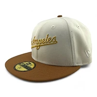 Los Angeles Dodgers Chrome and Toasted Peanut 1st WS Patch Gray UV New Era 59FIFTY Fitted Hat