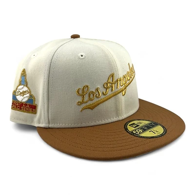Los Angeles Dodgers Chrome and Toasted Peanut 1st WS Patch Gray UV New Era 59FIFTY Fitted Hat