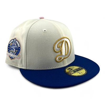 Los Angeles Dodgers Chrome and Royal Blue 60th Anni Patch Gray UV New Era 59FIFTY Fitted Hat