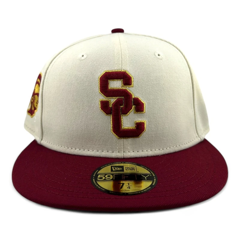 USC Trojans Chrome and Cardinal Trojan Patch Green UV New Era 59FIFTY Fitted Hat