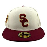 USC Trojans Chrome and Cardinal Trojan Patch Green UV New Era 59FIFTY Fitted Hat
