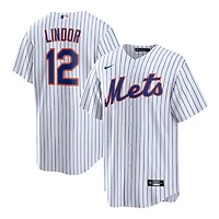 New York Mets Francisco Lindor White Pinstripe Home Nike Limited Player Jersey