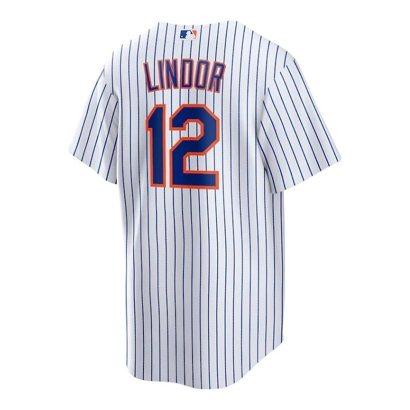New York Mets Francisco Lindor White Pinstripe Home Nike Limited Player Jersey