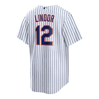New York Mets Francisco Lindor White Pinstripe Home Nike Limited Player Jersey