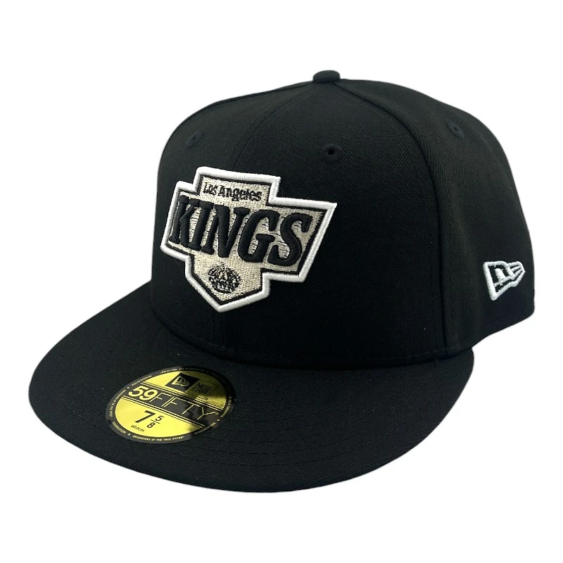 Los Angeles Kings Black with Metallic Stitching "Puck Drop" Green UV NHL New Era 59FIFTY Fitted Hat