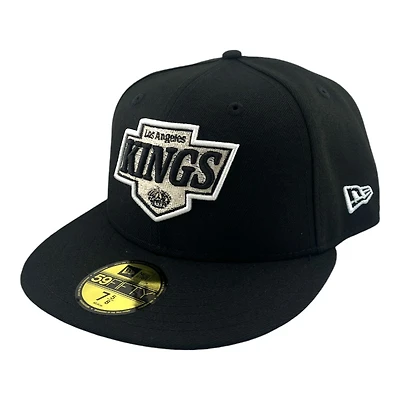 Los Angeles Kings Black with Metallic Stitching "Puck Drop" Green UV NHL New Era 59FIFTY Fitted Hat