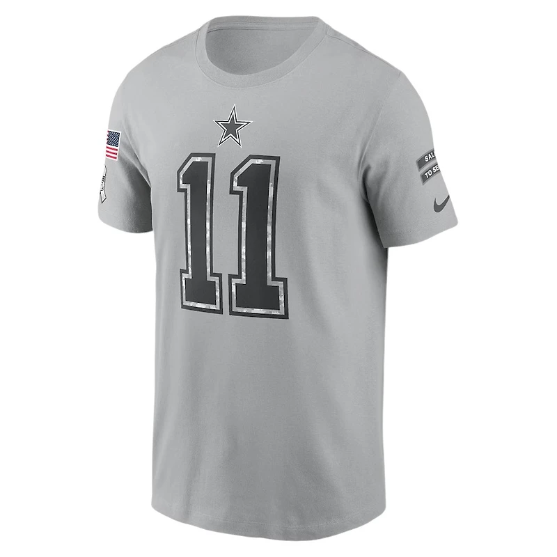 Dallas Cowboys Micah Parsons Gray 2024 Salute To Service Nike Name & Number T-Shirt