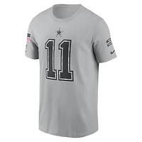 Dallas Cowboys Micah Parsons Gray 2024 Salute To Service Nike Name & Number T-Shirt