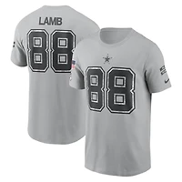 Dallas Cowboys CeeDee Lamb Gray 2024 Salute To Service Nike Name & Number T-Shirt