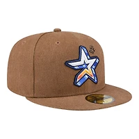 Houston Astros Brown Logo Scribble New Era 59FIFTY Fitted Hat