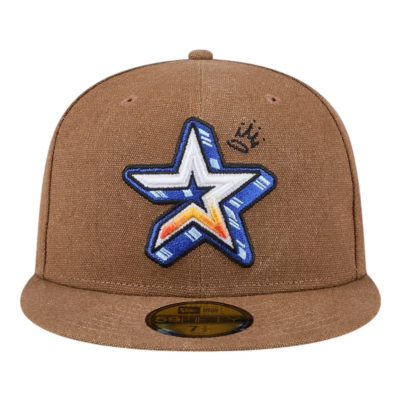 Houston Astros Brown Logo Scribble New Era 59FIFTY Fitted Hat