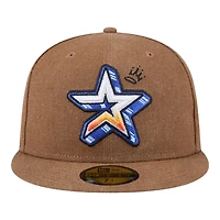 Houston Astros Brown Logo Scribble New Era 59FIFTY Fitted Hat