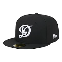 Los Angeles Dodgers Black and White 2024 City Connect New Era 59FIFTY Fitted Hat