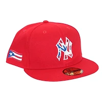New York Yankees Red Puerto Rico Logo "DPM Pack" Flag Patch Gray UV Era 59Fifty Fitted Hat