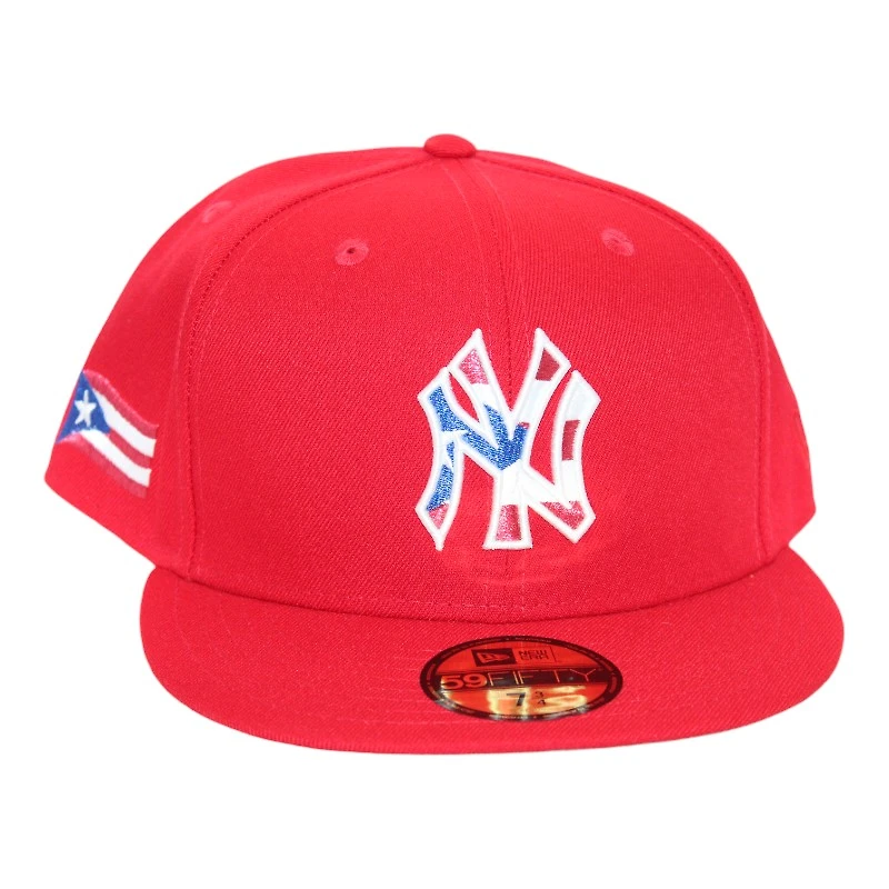 New York Yankees Red Puerto Rico Logo "DPM Pack" Flag Patch Gray UV Era 59Fifty Fitted Hat