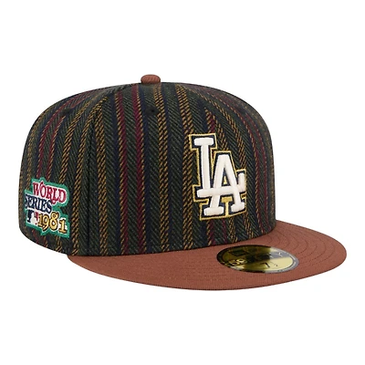 Los Angeles Dodgers Brown Vintage Herringbone New Era 59FIFTY Fitted Hat