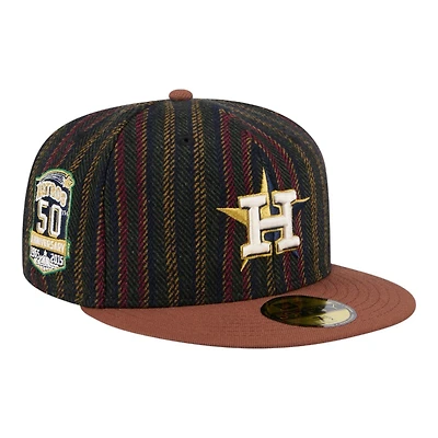 Houston Astros Brown Vintage Herringbone New Era 59FIFTY Fitted Hat