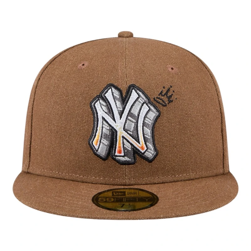 New York Yankees Brown Logo Scribble Era 59FIFTY Fitted Hat