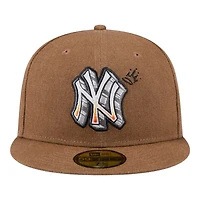New York Yankees Brown Logo Scribble Era 59FIFTY Fitted Hat