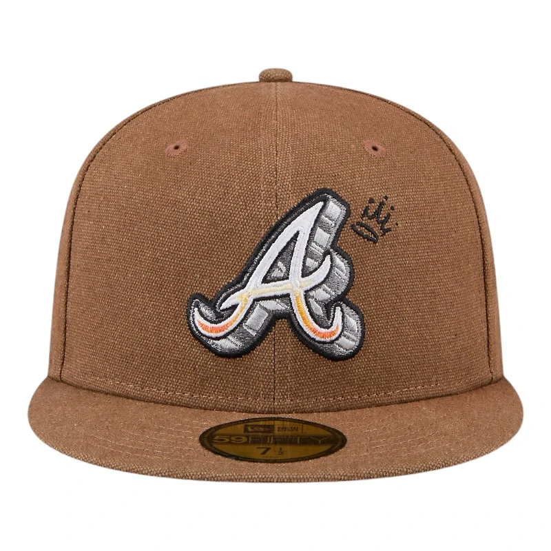 Atlanta Braves Brown Logo Scribble New Era 59FIFTY Fitted Hat