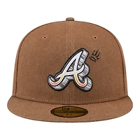 Atlanta Braves Brown Logo Scribble New Era 59FIFTY Fitted Hat