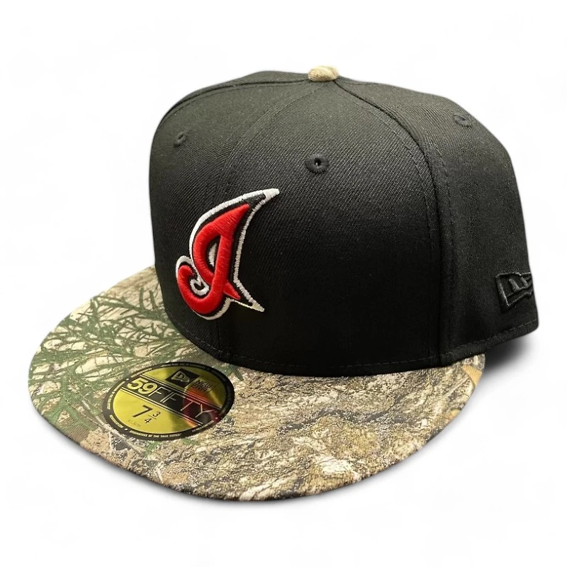 Cleveland Indians Black and Realtree Jacobs Field Patch Gray UV New Era 59FIFTY Fitted Hat