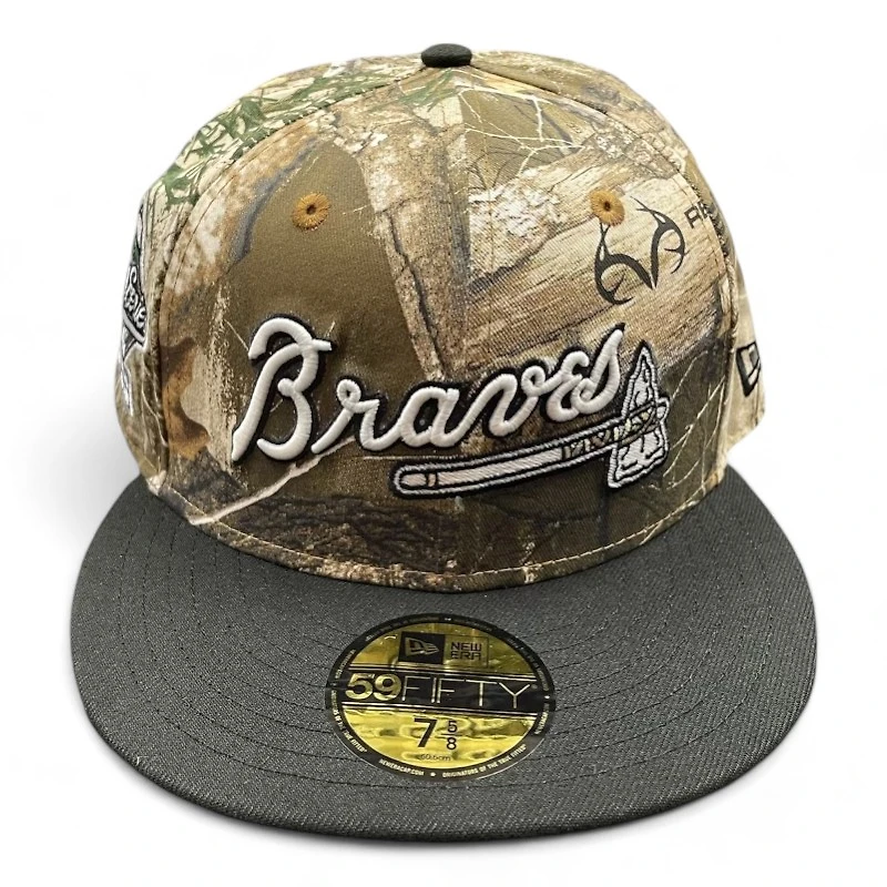Atlanta Braves Realtree and Black 1995 World Series Patch Gray UV New Era 59FIFTY Fitted Hat