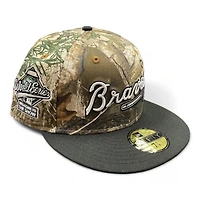 Atlanta Braves Realtree and Black 1995 World Series Patch Gray UV New Era 59FIFTY Fitted Hat