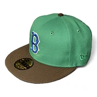 Boston Red Sox Kelly Green and Burnt Wood Platano Power Patch Vegas Gold UV New Era 59FIFTY Fitted Hat