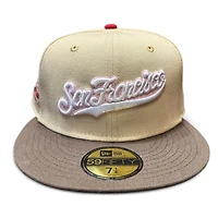 San Francisco Giants Vegas Gold Two Tone Candlestick Park Patch Pink UV New Era 59FIFTY Fitted Hat