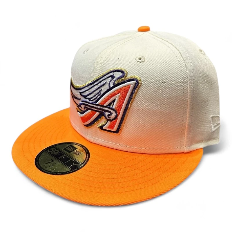 Los Angeles Angels Chrome Orange Two Tone 50th Anniversary Patch Pink UV New Era 59FIFTY Fitted Hat