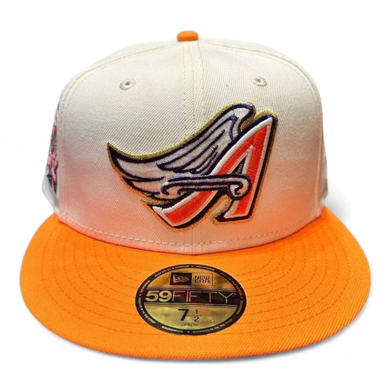 Los Angeles Angels Chrome Orange Two Tone 50th Anniversary Patch Pink UV New Era 59FIFTY Fitted Hat