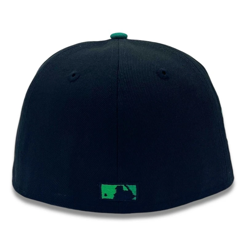 Chicago Cubs All Black with Green 1990 Star Game Patch Gray UV New Era 59FIFTY Fitted Hat