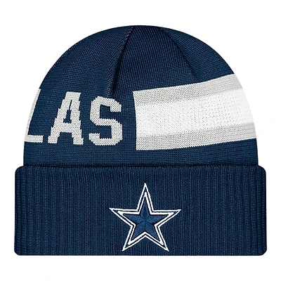 Dallas Cowboys Navy 2024 Sideline Tech Cuffed Knit Hat