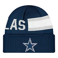 Dallas Cowboys Navy 2024 Sideline Tech Cuffed Knit Hat