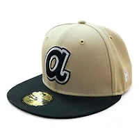 Atlanta Braves Vegas Gold "Gold Strike" 30th Season Patch Black UV New Era 59FIFTY Fitted Hat