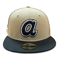 Atlanta Braves Vegas Gold "Gold Strike" 30th Season Patch Black UV New Era 59FIFTY Fitted Hat