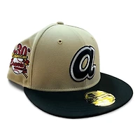 Atlanta Braves Vegas Gold "Gold Strike" 30th Season Patch Black UV New Era 59FIFTY Fitted Hat