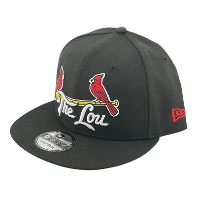 St. Louis Cardinals Black Two Red Birds "The Lou" Black UV New Era 9FIFTY Snapback Hat