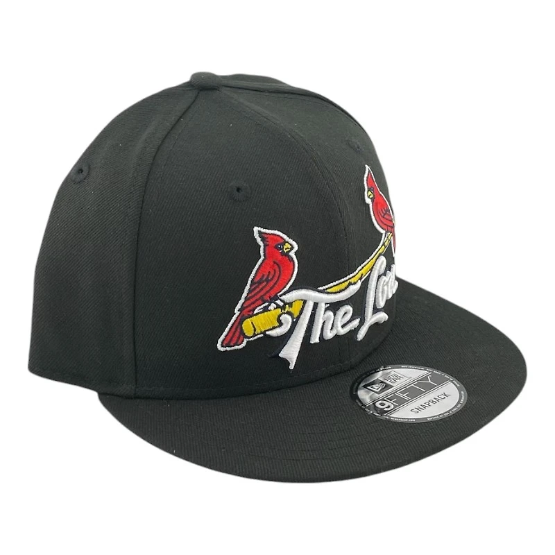 St. Louis Cardinals Black Two Red Birds "The Lou" Black UV New Era 9FIFTY Snapback Hat